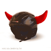 Skihelm - Hrner / Teufel - Rot